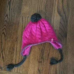 Kids Pink North Face winter hat.